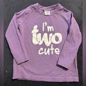 Purple Kids Long Sleeve Shirt - Too Cute